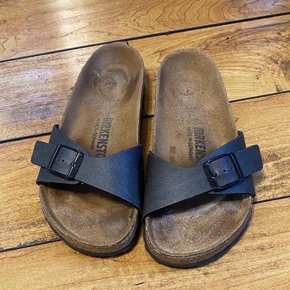 Birkenstock Dark Leather Sandals - Picture 1 of 7